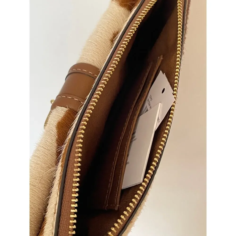 Coach Ashton Wristlet Haircalf Cow Print Leather Clutch CDY07